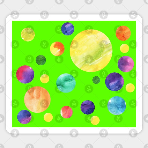 Green watercolor dots design - abstract Sticker by lausn